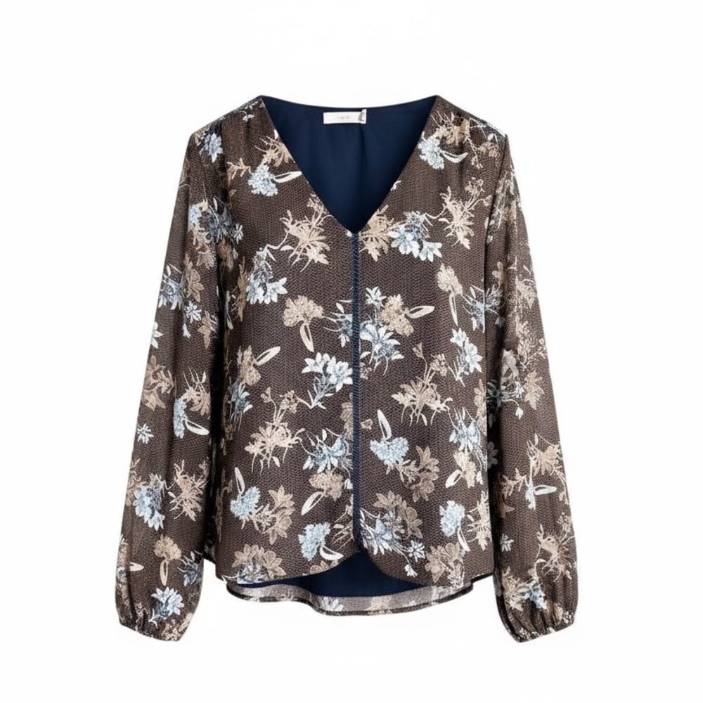 NWOT - Lush Women’s 3/4 Sleeve V Neck Floral Blouse/Top - Size Medium - Picture 2 of 6